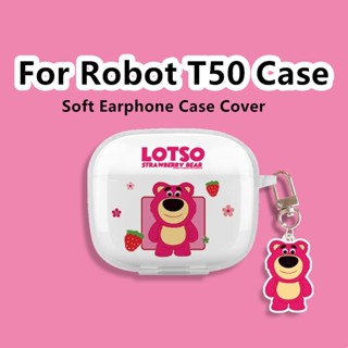 【Trend Front】เคสหูฟังนิ่ม แบบใส ลายกระต่าย และหมี สําหรับ Robot AirbudsT50 T50