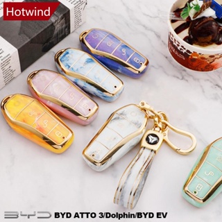 Hotwind เคสกุญแจรีโมตรถยนต์ TPU แบบนิ่ม 4 ปุ่ม ทนทาน สําหรับ BYD Qin Plusdmi Atto 3 Han EV Dolphin L7S4