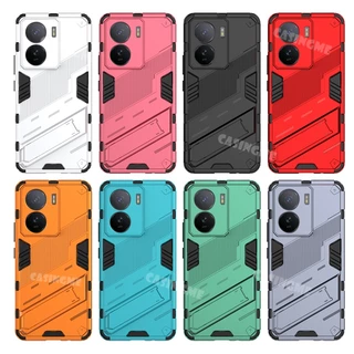 เคสโทรศัพท์มือถือแบบแข็ง กันกระแทก ลายเกราะ 3D พร้อมขาตั้ง สําหรับ IQOO Z9 Z9x Z7 5G Z7x Z7 7Z 11 5G 4G 5G