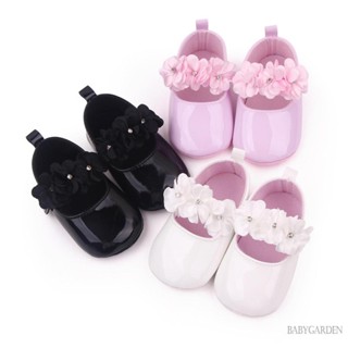 Babygarden- รองเท้าหนัง PU พื้นนิ่ม กันลื่น ลายดอกไม้ เหมาะกับฤดูร้อน สไตล์เจ้าหญิง สําหรับเด็กวัยหัดเดิน