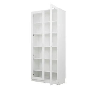 Koncept Furniture ตู้สูงบานเปิดกระจกใส PLAY รุ่น JOBIO สีขาว (80x37x180 ซม.) แบรนด์ KONCEPT FURNITURE