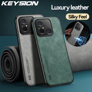 Keysion เคสโทรศัพท์มือถือหนัง ซิลิโคนนิ่ม PC กันกระแทก หรูหรา สําหรับ Redmi 12C 10C Xiaomi Redmi 10 2022