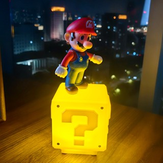 Super MARIO โคมไฟกลางคืน LED ชาร์จ USB พร้อมเสียง สําหรับห้องนอนเด็ก