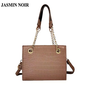 Jasmin NOIR กระเป๋าถือ กระเป๋าสะพายไหล่ ลายหนังจระเข้ พร้อมสายสะพาย ขนาดเล็ก สําหรับผู้หญิง