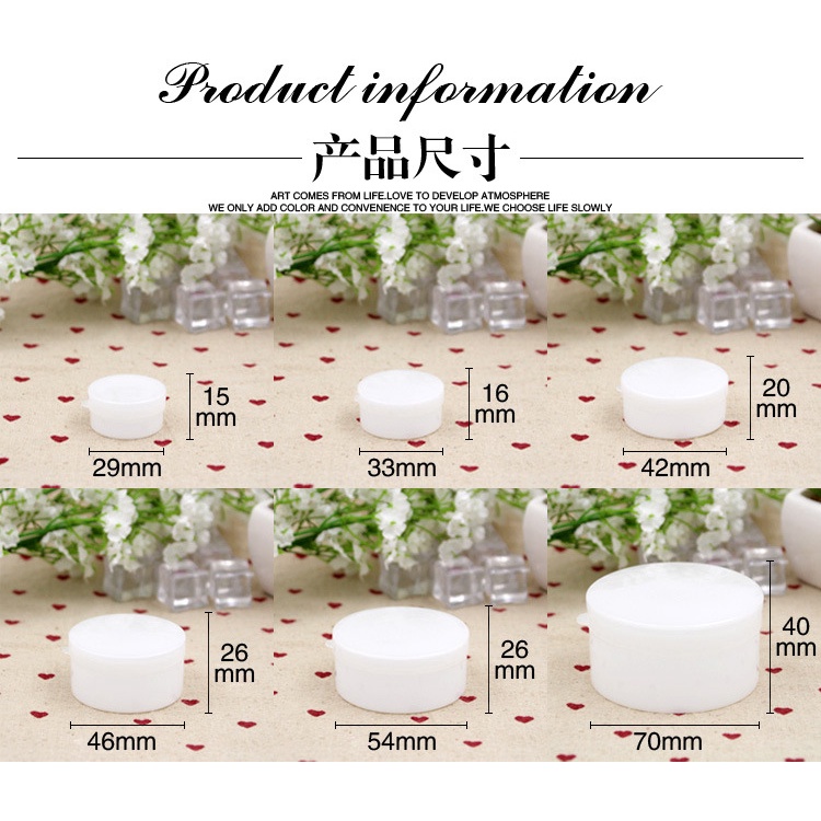 กระปุกพลาสติกเปล่า สําหรับใส่โลชั่น ครีม 5 กรัม 10 กรัม 20 กรัม 30 กรัม 50 กรัม 100 กรัม