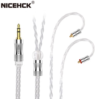 Nicehck LitzPS-Pro 8 Core 4N Litz สายเคเบิลหูฟัง สีเงินบริสุทธิ์ 3.5 มม. 2.5 มม. 4.4 มม. MMCX NX7 QDC 0.78 2Pin สําหรับ CIEM MK3