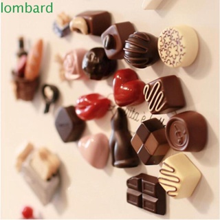 Lombard สติ๊กเกอร์แม่เหล็กติดตู้เย็นรูปโน๊ตเค้กช็อคโกแลตสําหรับติดตู้เย็น