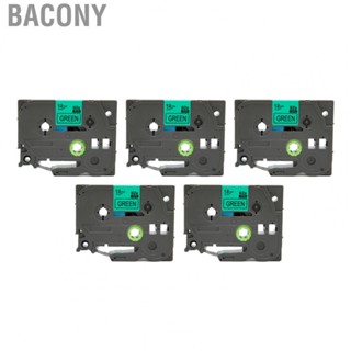 Bacony Label Maker Tape  Black On Green Label Maker Tape Replacement 5pcs  for PTD220 PT1290