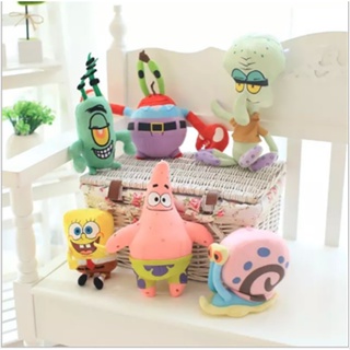 ของเล่นตุ๊กตาการ์ตูนสัตว์ SpongeBob Patrick Star แบบนิ่ม เหมาะกับของขวัญวันเกิด สําหรับเด็ก