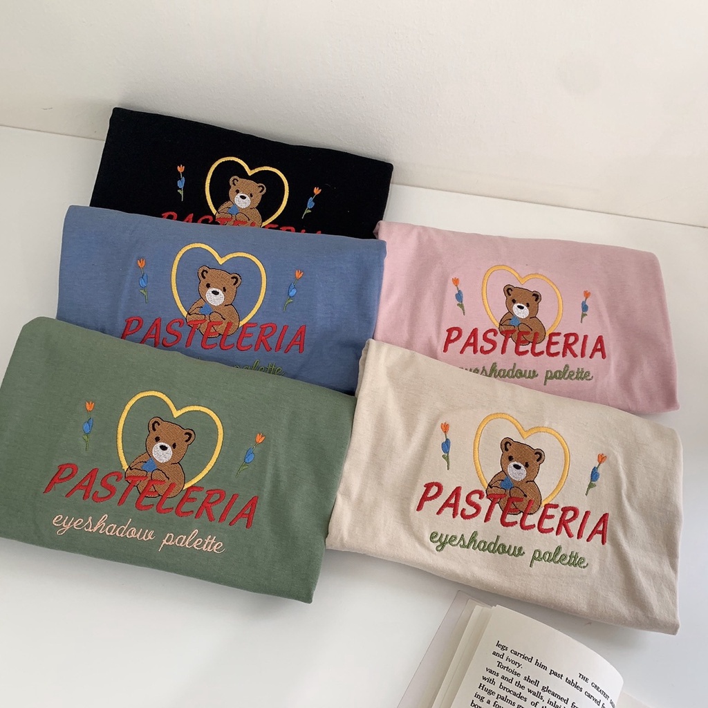 S125 เสื้อยืด oversize ผ้าคอตตอน ปัก pasteleria