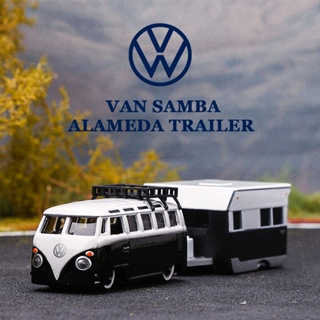 โมเดลรถยนต์ Maisto Meritor Figure 1/64 รถพ่วงยานพาหนะ รถบรรทุกโฟล์คสวาเก้น Samba Bus Alameda ของเล่นสําหรับเด็ก