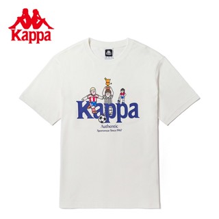 Kappa Kappa เสื้อยืดลําลอง แขนสั้น คอกลม พิมพ์ลายกราฟฟิค สไตล์เรโทร สําหรับผู้ชาย