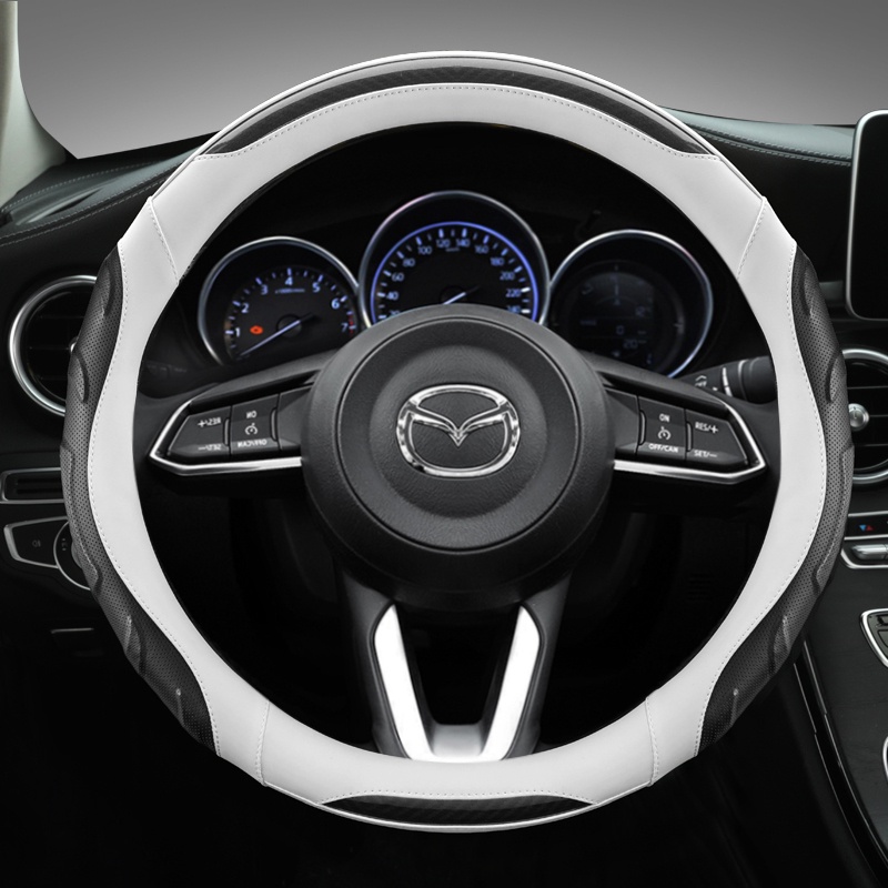 คาร์บอนไฟเบอร์พวงมาลัยรถหนังสําหรับ MAZDA 3 Axela Atenza Mazda6 Mazda CX-3 CX-4 CX-5 CX-7 CX-9 อุปกร