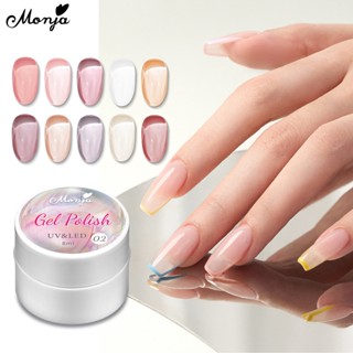 Monja ยาทาเล็บเจลลี่ เจลลี่ แก้วน้ําแข็ง ใส LED 8 มล. ต่อเคส 10 สี