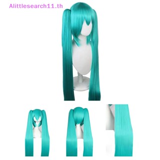 Alittlesearch11   Vocaloid Cosplay Wigs 110cm Long Green Pink With 2 Clip Miku Synthetic Hair Wig   TH