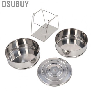 Dsubuy Stainless Steel  Steamer Steam Grid Pot 2 Tier Stackable Drain  with Lid Cookware for Kitchen Cooking Tools