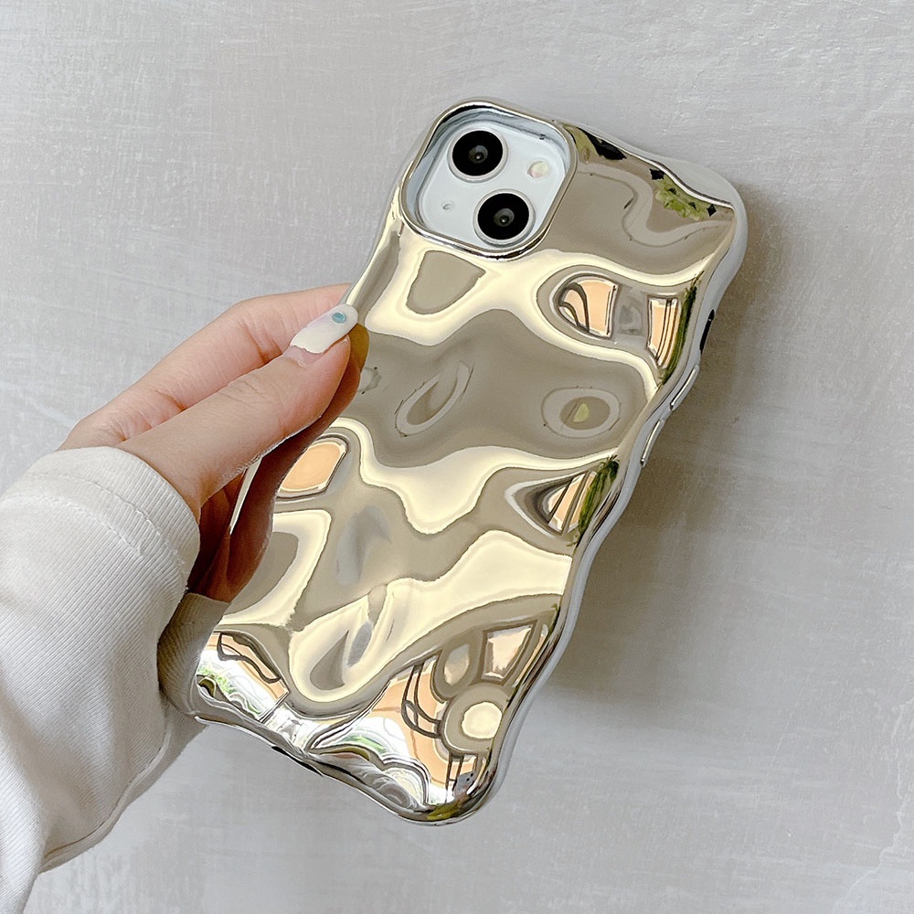 เคสโทรศัพท์มือถือ TPU นิ่ม เนื้อแมตต์ ลายระลอกน้ํา 3D สร้างสรรค์ สําหรับ iPhone 13 14 Pro Max 12 Pro Max 11