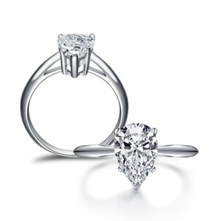 2ct Pear cut Moissanite Solitaire Rings