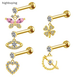 [highbuying] 1 ชิ้น น่ารัก ลูกบาศก์ เพทาย ต่างหูสตั๊ด สําหรับผู้หญิง ดอกไม้ ดาว พู่ ห้อย เกลียว ต่างหู เครื่องประดับร่างกาย สินค้าใหม่