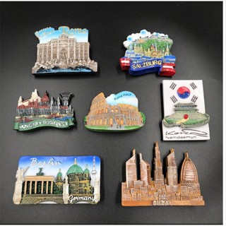 [Magnet] สติกเกอร์ ลาย Dubai Italy Korea Berlin สําหรับติดตกแต่งตู้เย็น