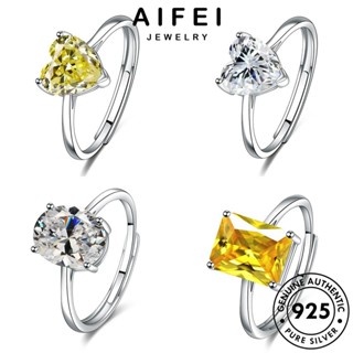 AIFEI JEWELRY แหวน มรกต ทับทิม แท้ Silver เพชร แฟชั่น ซิทริน ผู้หญิง เครื่องประดับ รักหัวใจ เกาหลี มอยส์ซาไนท์ ต้นฉบับ เครื่องประดับ 925 ไพลิน เงิน M037