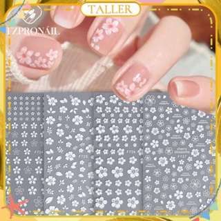 ✧ Ready Stcok 15 Designs Nail Art Spring Day Cherry Blossom Nail Sticker 3d ดอกไม้สีขาวขนาดเล็ก Ins เครื่องมือทำเล็บแบบกาวกันน้ำด้านหลังสำหรับร้านทำเล็บสูง1ชิ้น