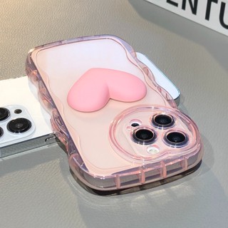 เคสซิลิโคนนิ่ม แบบใส ป้องกันเลนส์กล้อง ลายหัวใจ สําหรับ iPhone 13 12 11 14 Pro Max 14