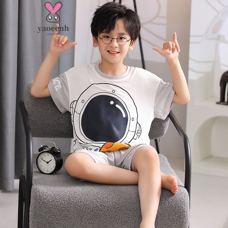 【YAOEENH】พร้อมส่ง ชุดนอนแขนสั้น ลายการ์ตูน ขนาดใหญ่ 110-165 ซม. สําหรับเด็กผู้ชาย