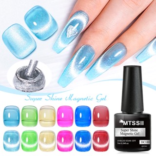 MTSSII ยาทาเล็บเจล แม่เหล็ก ประกายเงิน สโนว์ไลท์ 7ml สําหรับตกแต่งเล็บเจล UV Nail Gel