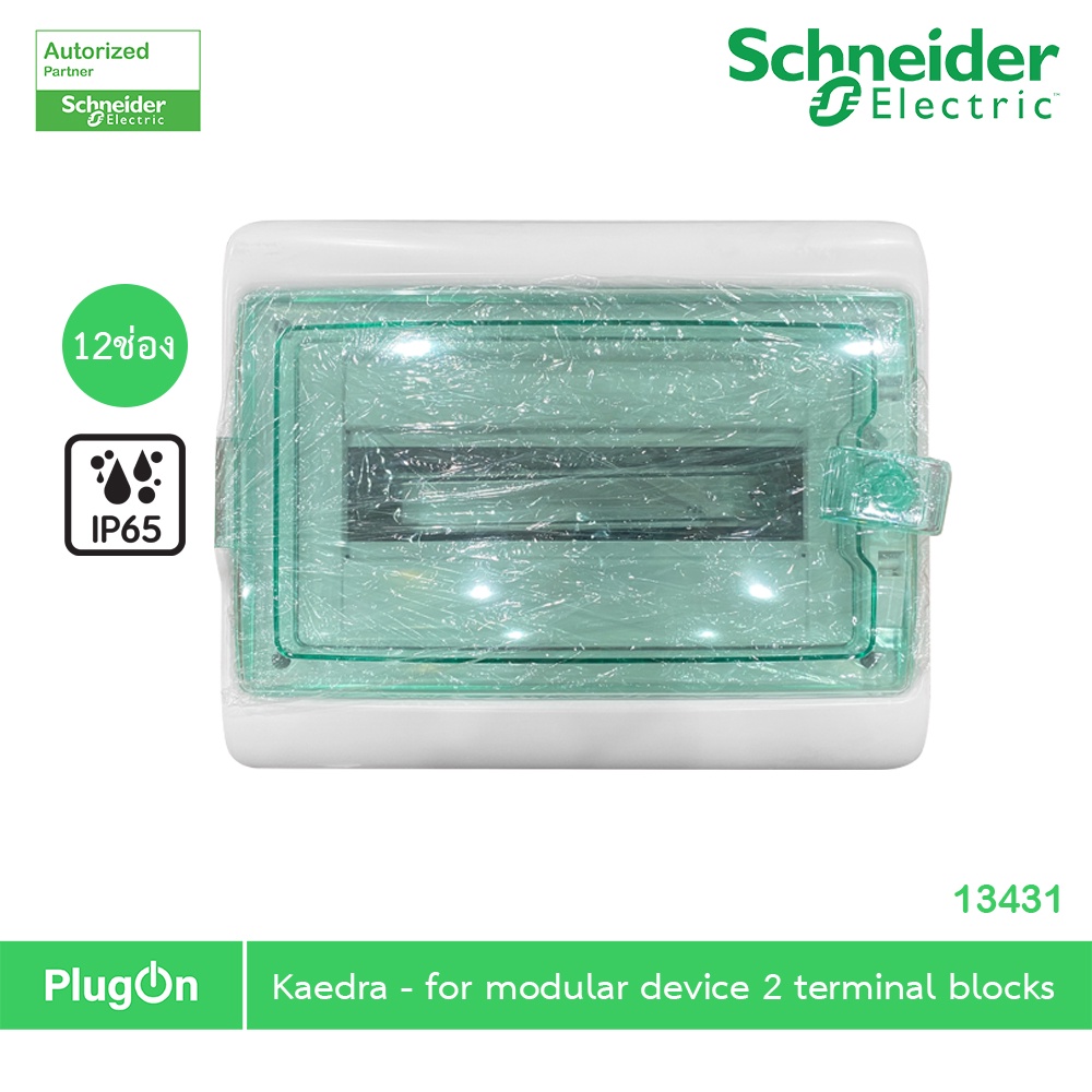 Schneider ตู้กันน้ำ KAEDRA รุ่น 12 ช่อง IP65 ใส่เบรกเกอร์แบบเกาะรางหรือใช้เป็นตู้ใส่เบรกเกอร์ EV Charger| 13431 | PlugOn