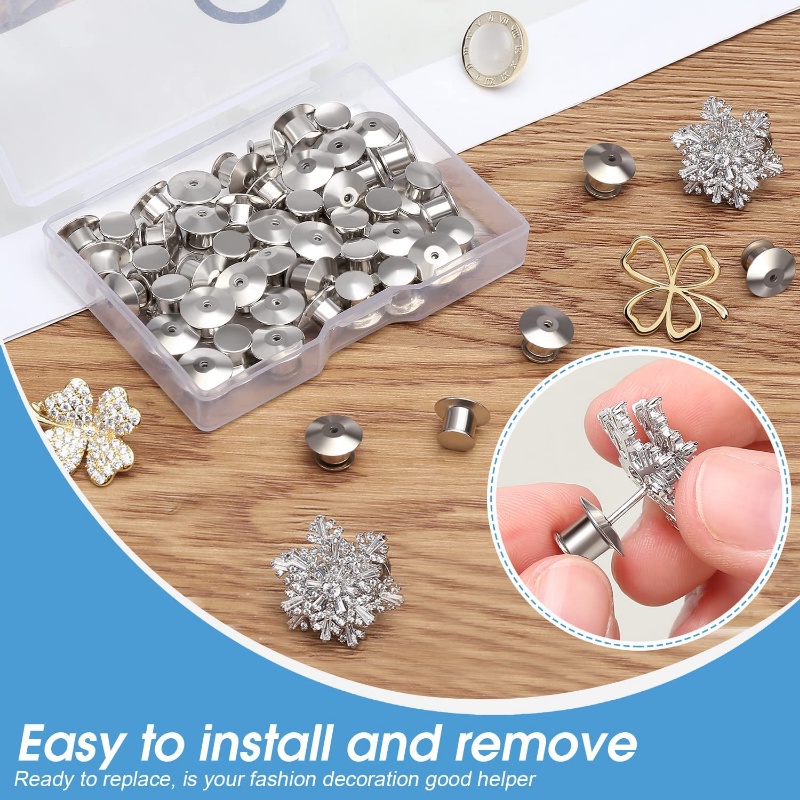 เข็มกลัดโลหะ สีเงิน สีทอง อเนกประสงค์ DIY อุปกรณ์เสริม สําหรับเข็มกลัด ปกเสื้อ เข็มกลัด 5 ชิ้น - รูปที่ 3