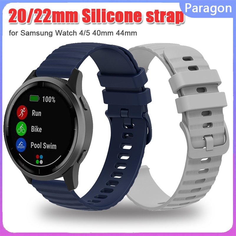 สายนาฬิกาข้อมือซิลิโคน 20 มม. 22 มม. สําหรับ Samsung Galaxy Watch 4 5 Pro 40/44/45 มม. Huawei GT2