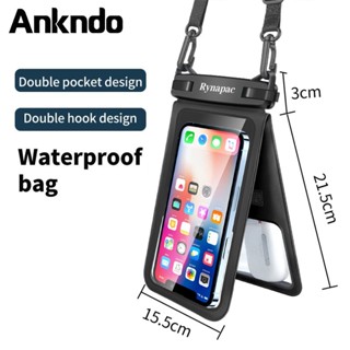 Ankndo 2 in 1 เคสโทรศัพท์มือถือ กันน้ํา IPX8 พร้อมสายคล้องคอ กันน้ํา สําหรับสระว่ายน้ํา ชายหาด