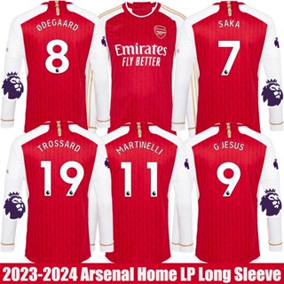 Fb 2023-2024 เสื้อยืดแขนยาว พิมพ์ลาย ARS Home Jersey Saka Martinelli Degaard Trossard Jesus Football PL พลัสไซซ์