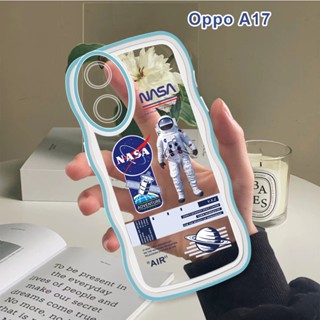 เคส OPPO A17 A57 A77 2022 A77S A36 A76 A58 A78 A96 5G 4G เคสโทรศัพท์มือถือแบบนิ่ม กันกระแทก กันรอยกล้อง ลายนักบินอวกาศ แฟชั่น