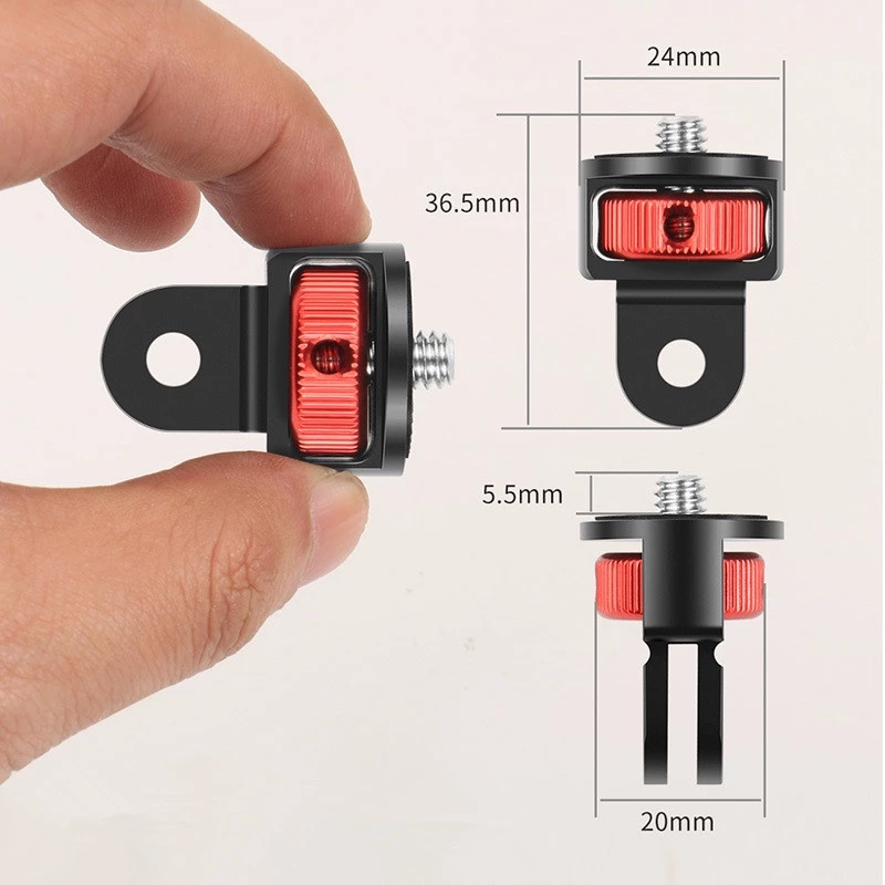 อลูมิเนียม 1/4 นิ้วสกรูขาตั้งกล้องอะแดปเตอร์ 360Rotating Mount สําหรับ Gopro Insta360 One X2 X3 Action 3 อุปกรณ์เสริมสําหรับกล้อง thumbnail 4