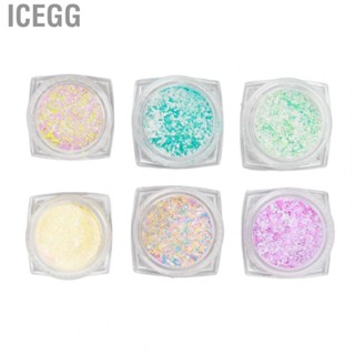 Icegg Nail Glitter  Attachable Nail Art  DIY Multi Uses Safe Holographic Fashionable for Women for Party