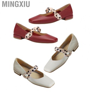 Mingxiu Shoe  Wear Resistant Sole Comfortable Square Head Exquisite Elegant Shoe  for Date