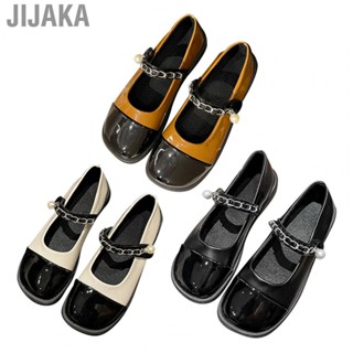 Jijaka Girl  Shoes  Vintage Retro Girls Leather Shoes Round Toe  for Daily Wear