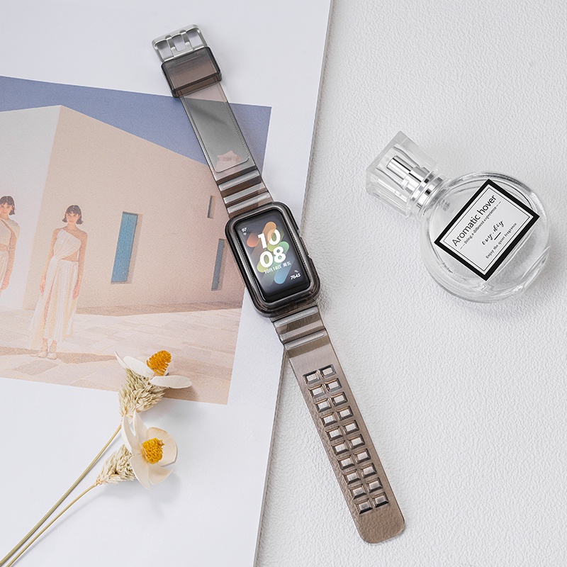 สายนาฬิกาข้อมือ ซิลิโคนใส แบบเปลี่ยน สําหรับ Huawei band รูปที่ 7