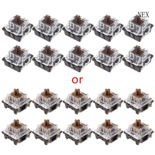 Nex สวิตช์คีย์บอร์ด 3Pin สีน้ําตาล แบบเปลี่ยน สําหรับ Cherry MX Switches 10 ชิ้น