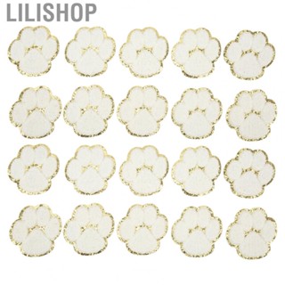 Lilishop 20 Pcs  Paw Shape Iron On  Applique Fashion White  Paws