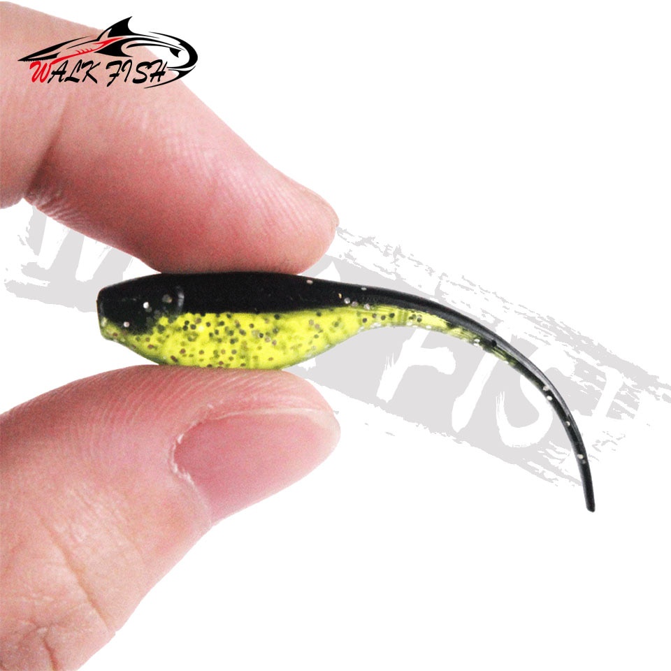 Walk FISH เหยื่อตกปลาซิลิโคน รูปหนอน สองสี 0.7 กรัม 5 ซม. 20 ชิ้น — صورة 3