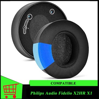 แผ่นครอบหูฟัง แบบเปลี่ยน สําหรับ Philips Audio Fidelio X2 HR X1 (เจลระบายความร้อน สีดํา) X2 X1