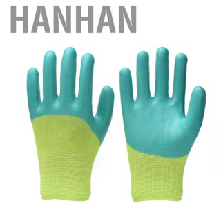 Hanhan 3 Pcs Safety Work  Nylon Knit Breathable Foam Latex Coated for Construction Agriculture Heavy Work