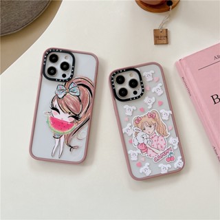Casetify เคสโทรศัพท์มือถือ ซิลิโคนนิ่ม กันกระแทก ลายการ์ตูนแตงโม MIKKO Kami Girl Dried Rose Edge น่ารัก สําหรับ iPhone 14 Pro Max 11 12 13 Pro Max