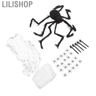 Lilishop Halloween Spider Web  Spider Web Decoration Realistic Look with Ground Nails for Christmas