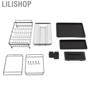 Lilishop Dish Drying Rack  Detachable 2 Tier Rust Prevention Easy To Clean Dish Racks  for Kitchen Counter