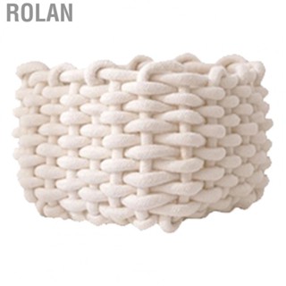 Rolan Cotton Rope Bin  Edges Polished Breathable White Cotton Rope Storage  Large   for Bedroom