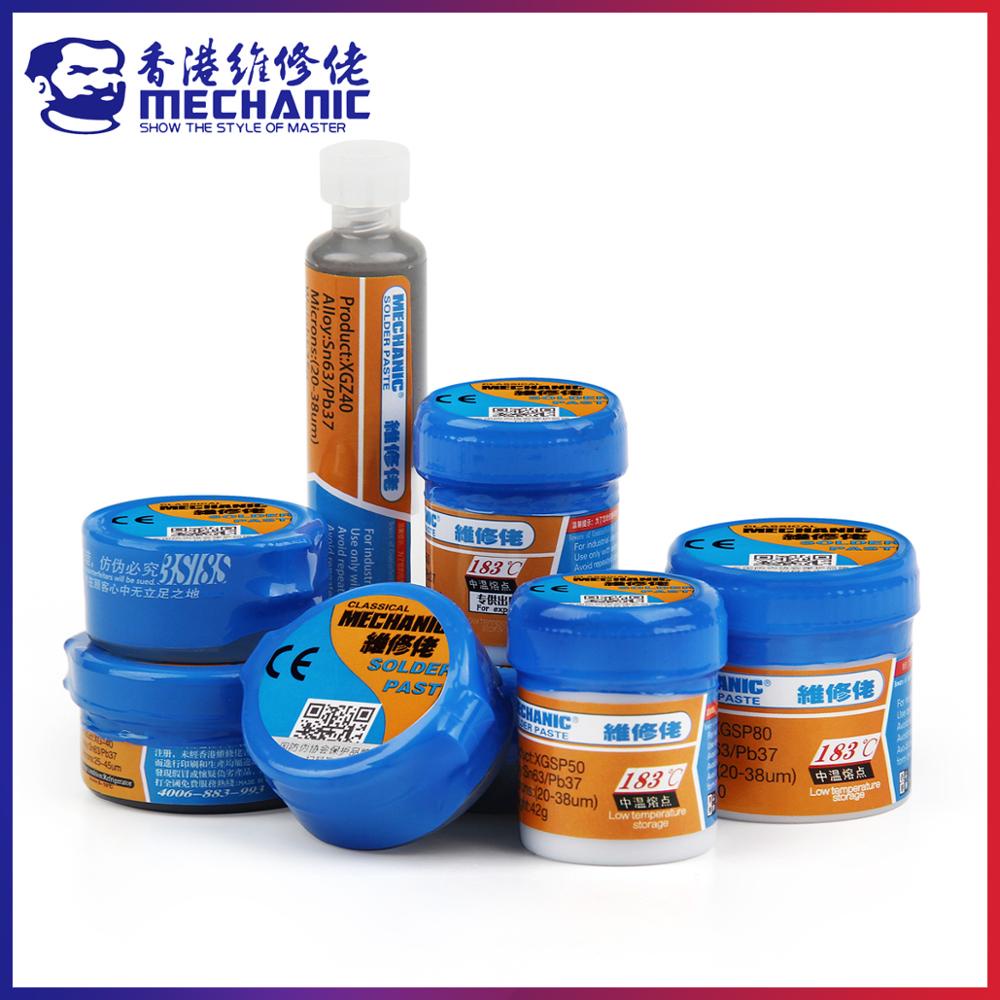 Mechanic บัดกรีดีบุก ของแท้ 183℃ ครีมเชื่อมฟลักซ์ Sn63 Pb37 PCB BGA CPU LED สําหรับซ่อมแซม
